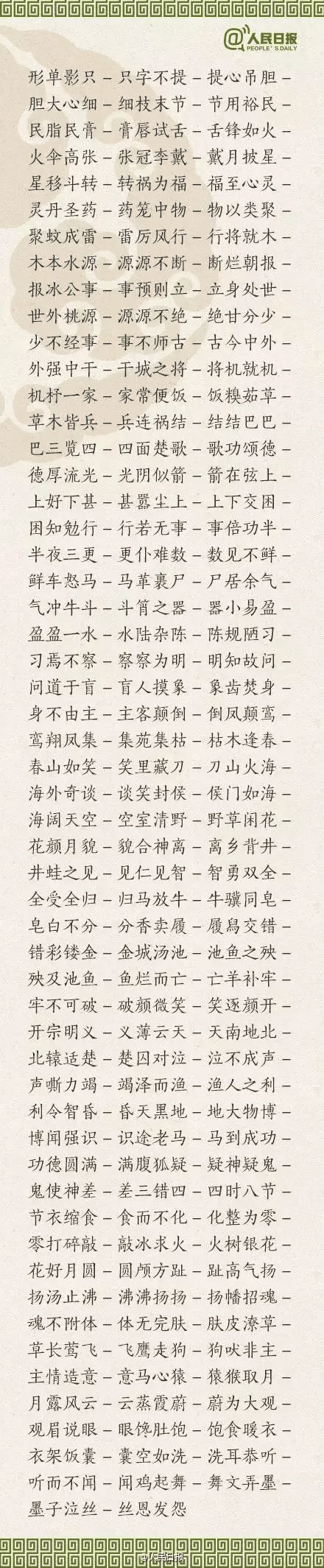 ?1500個(gè)成語(yǔ)接龍，貼在墻上，和孩子常玩，語(yǔ)文成績(jī)想不好都難！