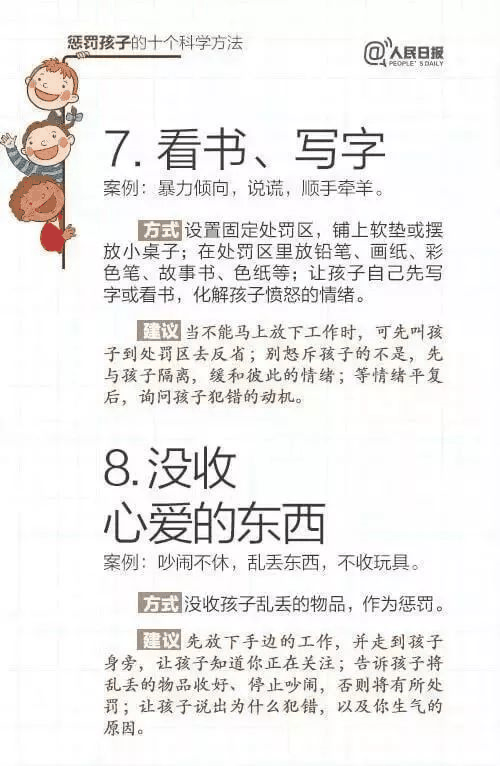 人民日報推薦！15個表揚孩子和10個懲戒孩子的科學(xué)方法