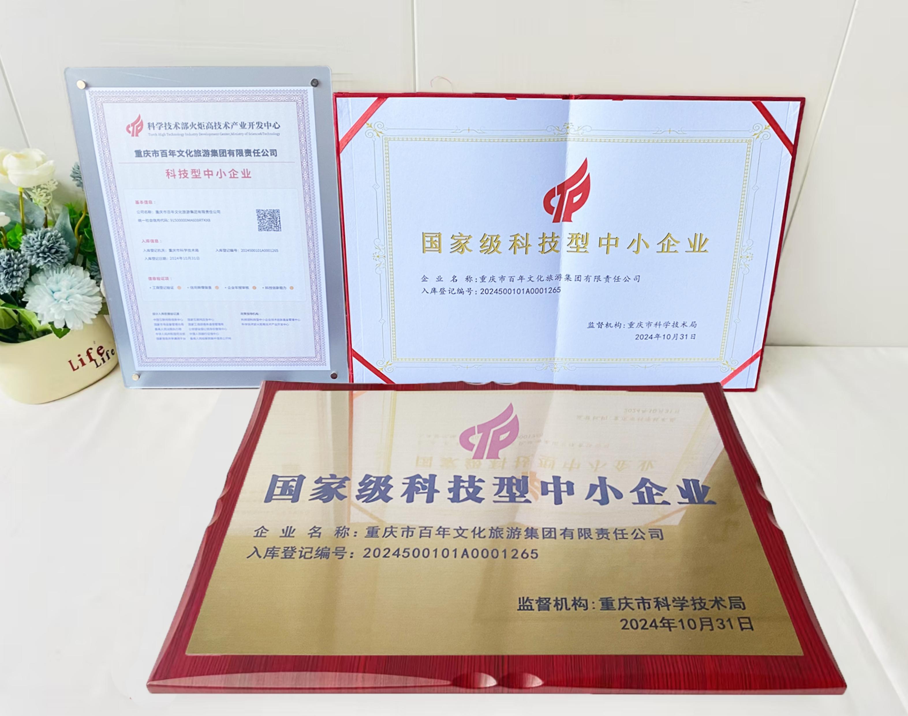 喜訊 | 百年集團(tuán)獲得重慶市科技局“科技